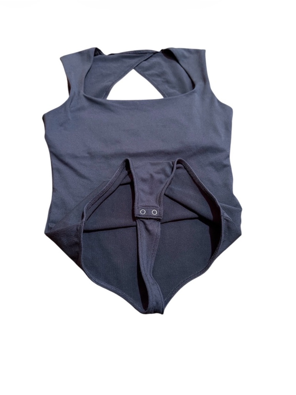 Hollister Soft Stretch Seamless Fabric Open Back Bodysuit  Gray - Picture 2 of 5